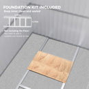 Outsunny 8.5 x 6ft Galvanised Steel Garden Shed with Foundation Kit, Grey