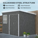 Outsunny 8.5 x 6ft Galvanised Steel Garden Shed with Foundation Kit, Grey