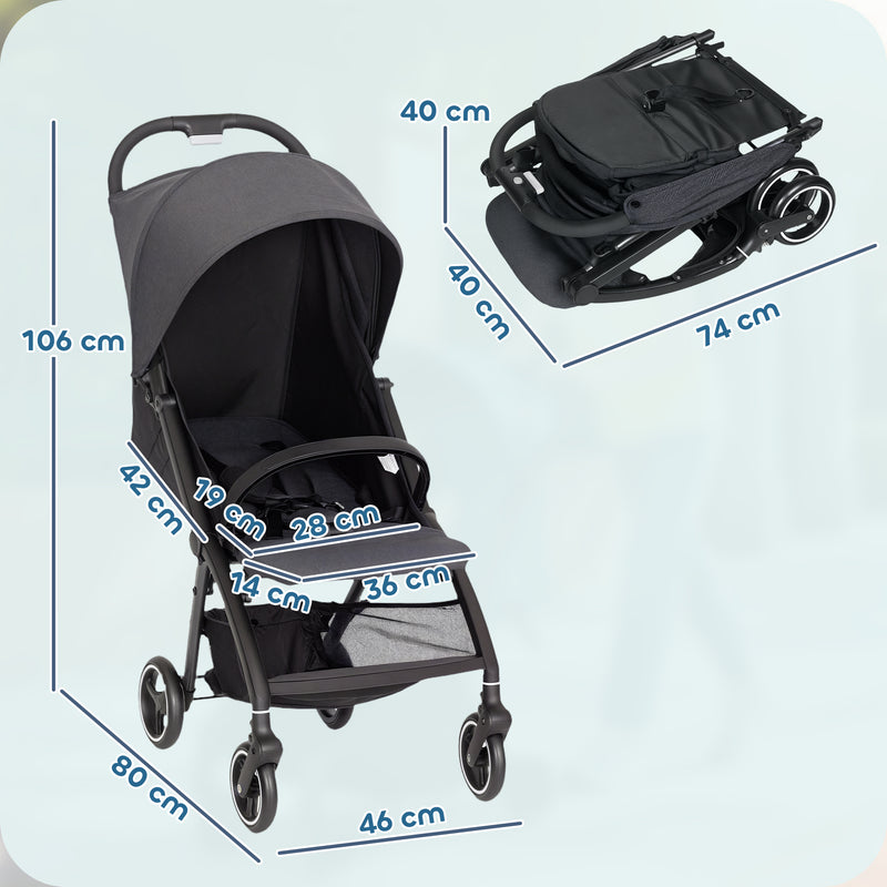 AIYAPLAY Travel Stroller with Easy Folding, Lightweight Pushchair