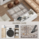 HOMCOM Flannel Non-Slip Washable Rug for Living Room,