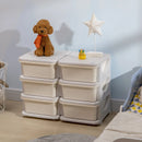 HOMCOM Kids Storage Unit, with Six Drawers - Cream