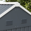 Outsunny 7 x 6 ft Metal Garden Shed Outdoor Storage Shed w/ Door, Dark Grey