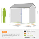 Outsunny 7 x 6 ft Metal Garden Shed Outdoor Storage Shed w/ Door, Dark Grey