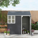 Outsunny 7 x 6 ft Metal Garden Shed Outdoor Storage Shed w/ Door, Dark Grey