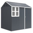 Outsunny 7 x 6 ft Metal Garden Shed Outdoor Storage Shed w/ Door, Dark Grey