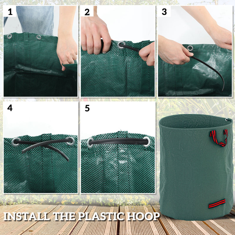Outsunny Garden Waste Bags, 300L X 3 Heavy Duty Garden Sacks