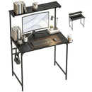 HOMCOM Computer Desk, 80cm Home Office Study Table with Hutch Shelf, Black