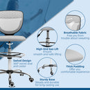 Vinsetto Draughtsman Chair, Office Chair with Wheels, Light Grey