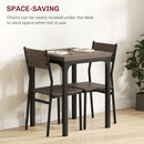 HOMCOM 3 Pcs Compact Dining Table 2 Chairs Set Grey Wood Grain