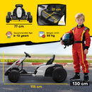 AIYAPLAY 24V Electric Go Kart With Drift Mode, Adjustable Seat, White