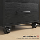 3 Drawer Rolling File Cabinet With Wheels Under Desk Mobile Filing Cabinet - Black/White