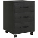 3 Drawer Rolling File Cabinet With Wheels Under Desk Mobile Filing Cabinet - Black/White