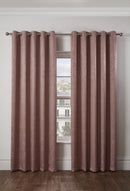 Regency - Elegant Woven Thermal Blackout Eyelet Curtains in Blush Pink