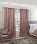 Regency - Elegant Woven Thermal Blackout Eyelet Curtains in Blush Pink