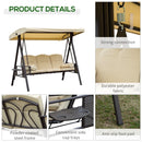 Outsunny Swing Seat 3 Seater - Beige