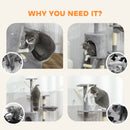 PawHut Cat Tree For Indoor Cats, 134cm Scratching Post Climbing Tower, Grey