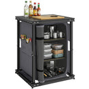Outsunny Camping Cupboards, Folding Camping Kitchen Table With 3-Tier
