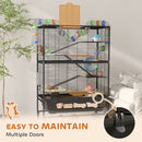 PawHut Hamster Cage, Gerbil Cage On Wheels With Storage Shelf