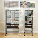 PawHut Hamster Cage, Gerbil Cage On Wheels With Storage Shelf