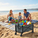 Outsunny 81L Festival Trolley On Wheels, Garden Folding Trolley Cart, Grey