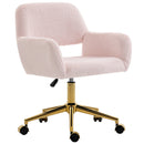 HOMCOM Swivel Office Chair, Vanity Desk Chair With Adjustable Height, Wheels