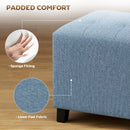 HOMCOM Small Ottoman with Side Pocket Living Room, Dark Blue