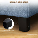 HOMCOM Small Ottoman with Side Pocket Living Room, Dark Blue