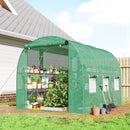 Outsunny Walk-in Greenhouse with Shelves, Green House with Mesh Windows