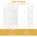 HOMCOM 3 Panel Folding Room Divider, Freestanding Privacy Screen, White