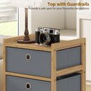 HOMCOM Chest of Drawers, 3 Drawers Dresser with Bamboo Frame, Light Grey