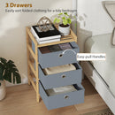 HOMCOM Chest of Drawers, 3 Drawers Dresser with Bamboo Frame, Light Grey