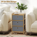 HOMCOM Chest of Drawers, 3 Drawers Dresser with Bamboo Frame, Light Grey