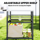 Outsunny Outdoor Grill Cart, Pizza Oven Stand with Adjustable Shelf, Hooks