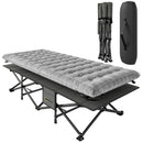 Outsunny Camping Cot Heavy Duty Folding Bed with Soft Pad Grey