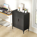 HOMCOM Metal Storage Cabinet with Lock for Home Office, Garage, Study, Black