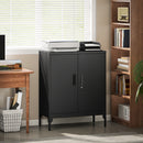 HOMCOM Metal Storage Cabinet with Lock for Home Office, Garage, Study, Black
