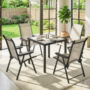 Outsunny 5 Pieces Outdoor Dining Set, Garden Dining Set for 4, Brown
