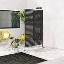 Outsunny Outdoor Privacy Screen, Freestanding Outdoor Divider, Striped Black