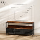 HOMCOM TV Cabinet, TV Console Unit With 3 Foldable Linen Drawers