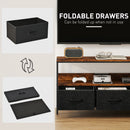 HOMCOM TV Cabinet, TV Console Unit With 3 Foldable Linen Drawers