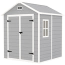 Outsunny 6 X 5ft Resin Garden Shed With Floor And Window, Grey