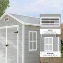 Outsunny 6 X 5ft Resin Garden Shed With Floor And Window, Grey
