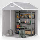 Outsunny 6 X 5ft Resin Garden Shed With Floor And Window, Grey