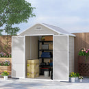 Outsunny 6 X 5ft Resin Garden Shed With Floor And Window, Grey