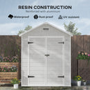 Outsunny 6 X 5ft Resin Garden Shed With Floor And Window, Grey