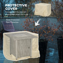 Outsunny Gas Fire Pit Table with 40,000 BTU Burner, Cover, Glass Screen, Grey