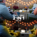 Outsunny Gas Fire Pit Table with 40,000 BTU Burner, Cover, Glass Screen, Grey