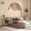 HOMCOM Bedside Table with Rattan Drawer, Cabinet and Adjustable Shelf, Natural