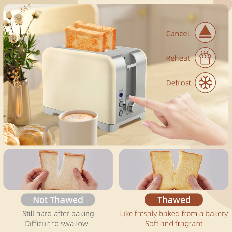 HOMCOM Kettle and Toaster Set with Temperature Gauge, Crumb Tray
