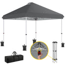 Outsunny 3x3 M Pop Up Gazebo W/ Wheels, One-Touch Party Tent, Dark Grey